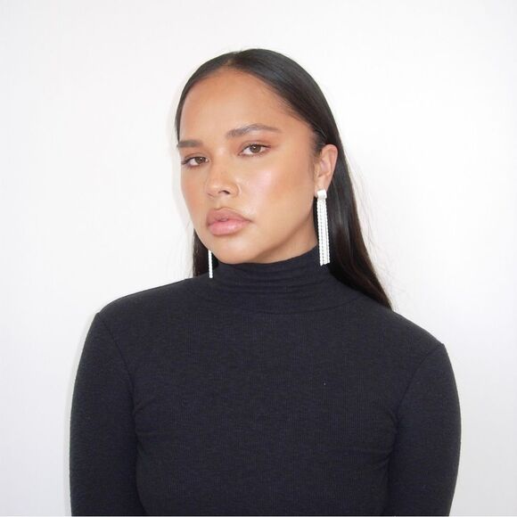 HEAVEN MAYHEM Sling Maxi Silver Earrings New with Packaging Chain Detail - Picture 2 of 9